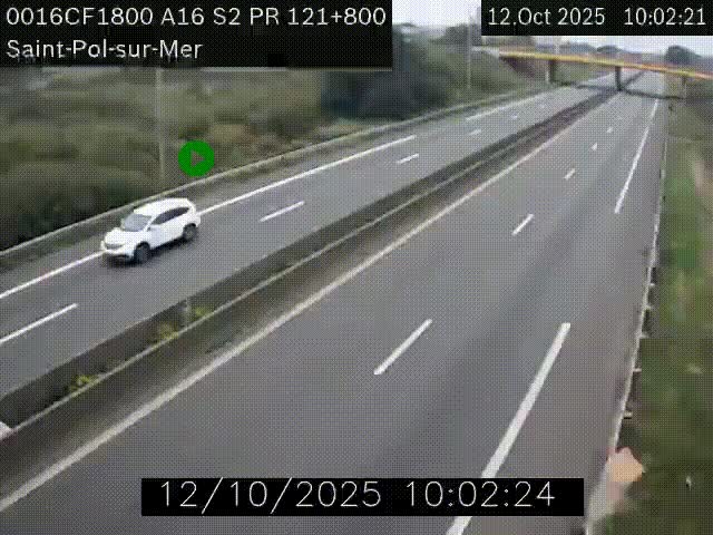 <h2>Webcam autoroute A16 à proximité de Dunkerque, à hauteur de la sortie Saint-Pol-sur-Mer. Vue orientée vers Calais</h2>