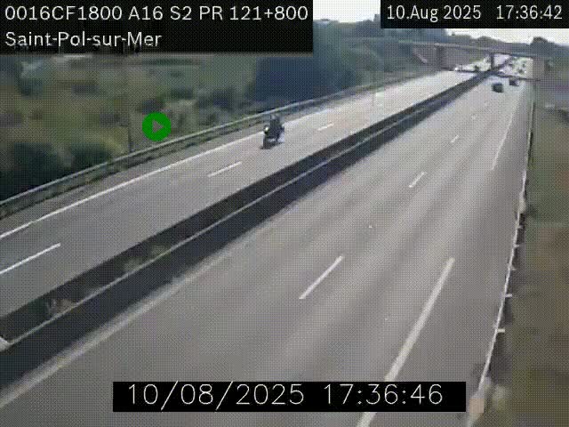 <h2>Webcam autoroute A16 à proximité de Dunkerque, à hauteur de la sortie Saint-Pol-sur-Mer. Vue orientée vers Calais</h2>