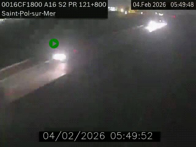<h2>Webcam autoroute A16 à proximité de Dunkerque, à hauteur de la sortie Saint-Pol-sur-Mer. Vue orientée vers Calais</h2>