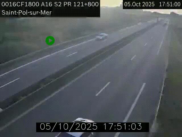 <h2>Webcam autoroute A16 à proximité de Dunkerque, à hauteur de la sortie Saint-Pol-sur-Mer. Vue orientée vers Calais</h2>