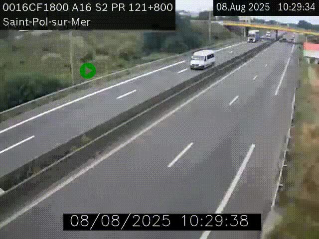 <h2>Webcam autoroute A16 à proximité de Dunkerque, à hauteur de la sortie Saint-Pol-sur-Mer. Vue orientée vers Calais</h2>