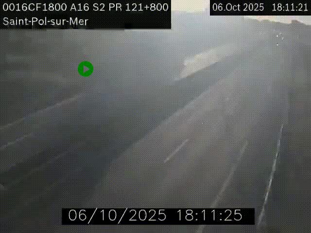<h2>Webcam autoroute A16 à proximité de Dunkerque, à hauteur de la sortie Saint-Pol-sur-Mer. Vue orientée vers Calais</h2>