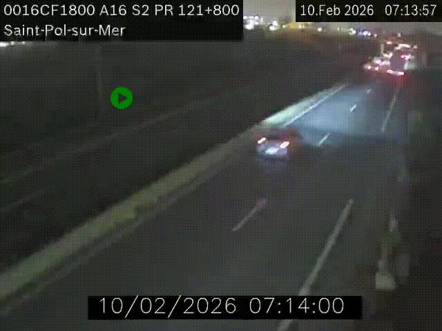 <h2>Webcam autoroute A16 à proximité de Dunkerque, à hauteur de la sortie Saint-Pol-sur-Mer. Vue orientée vers Calais</h2>