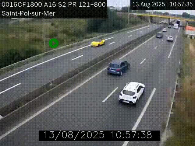 <h2>Webcam autoroute A16 à proximité de Dunkerque, à hauteur de la sortie Saint-Pol-sur-Mer. Vue orientée vers Calais</h2>