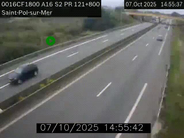 <h2>Webcam autoroute A16 à proximité de Dunkerque, à hauteur de la sortie Saint-Pol-sur-Mer. Vue orientée vers Calais</h2>
