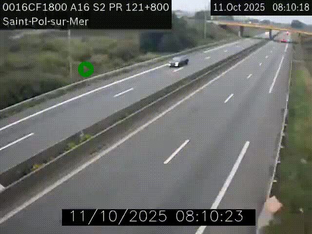 <h2>Webcam autoroute A16 à proximité de Dunkerque, à hauteur de la sortie Saint-Pol-sur-Mer. Vue orientée vers Calais</h2>
