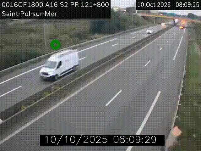 <h2>Webcam autoroute A16 à proximité de Dunkerque, à hauteur de la sortie Saint-Pol-sur-Mer. Vue orientée vers Calais</h2>
