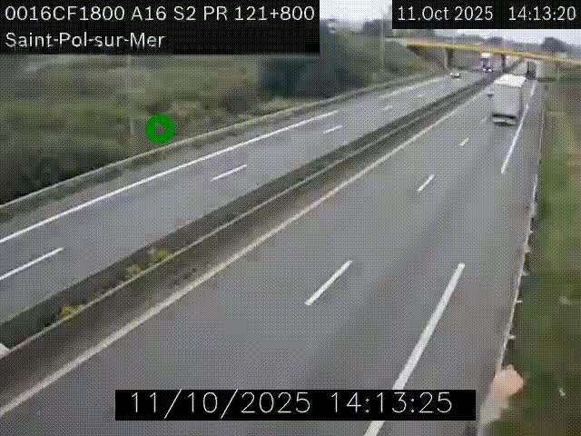 <h2>Webcam autoroute A16 à proximité de Dunkerque, à hauteur de la sortie Saint-Pol-sur-Mer. Vue orientée vers Calais</h2>