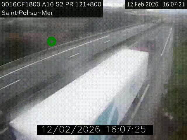 <h2>Webcam autoroute A16 à proximité de Dunkerque, à hauteur de la sortie Saint-Pol-sur-Mer. Vue orientée vers Calais</h2>