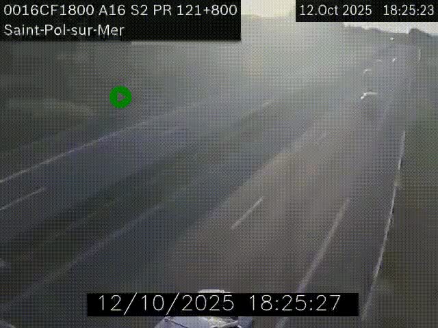 <h2>Webcam autoroute A16 à proximité de Dunkerque, à hauteur de la sortie Saint-Pol-sur-Mer. Vue orientée vers Calais</h2>