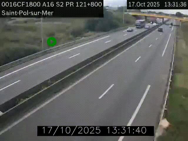 <h2>Webcam autoroute A16 à proximité de Dunkerque, à hauteur de la sortie Saint-Pol-sur-Mer. Vue orientée vers Calais</h2>