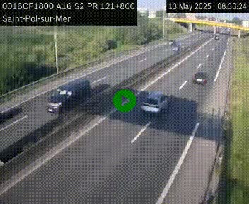 <h2>Webcam autoroute A16 à proximité de Dunkerque, à hauteur de la sortie Saint-Pol-sur-Mer. Vue orientée vers Calais</h2>