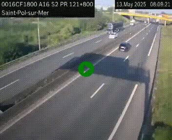 <h2>Webcam autoroute A16 à proximité de Dunkerque, à hauteur de la sortie Saint-Pol-sur-Mer. Vue orientée vers Calais</h2>