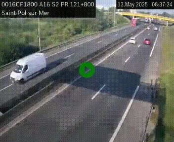 <h2>Webcam autoroute A16 à proximité de Dunkerque, à hauteur de la sortie Saint-Pol-sur-Mer. Vue orientée vers Calais</h2>
