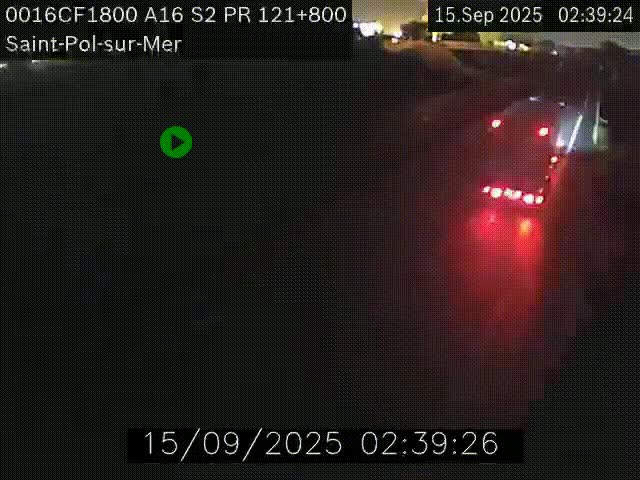 Webcam autoroute A16 à proximité de Dunkerque, à hauteur de la sortie Saint-Pol-sur-Mer. Vue orientée vers Calais