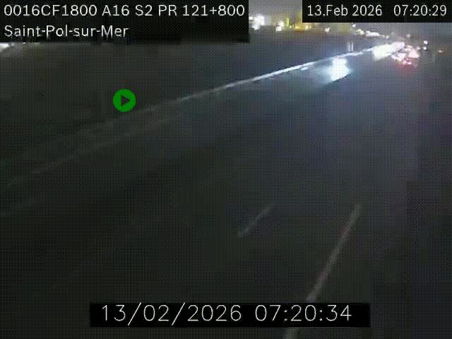 <h2>Webcam autoroute A16 à proximité de Dunkerque, à hauteur de la sortie Saint-Pol-sur-Mer. Vue orientée vers Calais</h2>