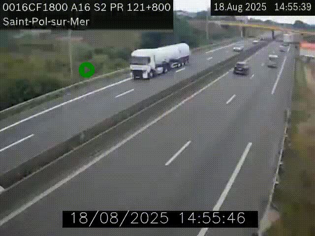 <h2>Webcam autoroute A16 à proximité de Dunkerque, à hauteur de la sortie Saint-Pol-sur-Mer. Vue orientée vers Calais</h2>