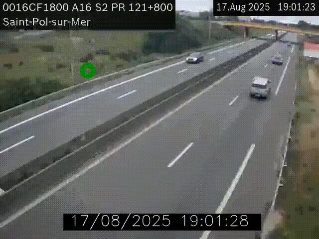 <h2>Webcam autoroute A16 à proximité de Dunkerque, à hauteur de la sortie Saint-Pol-sur-Mer. Vue orientée vers Calais</h2>