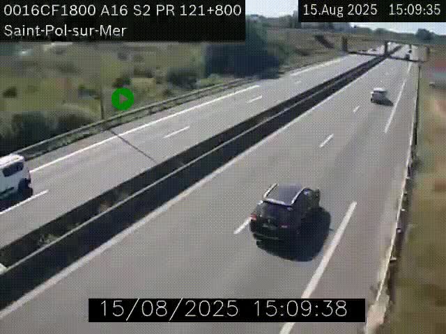 <h2>Webcam autoroute A16 à proximité de Dunkerque, à hauteur de la sortie Saint-Pol-sur-Mer. Vue orientée vers Calais</h2>
