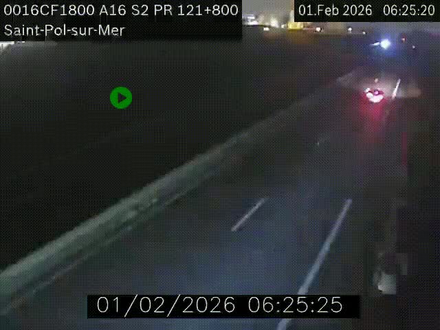 <h2>Webcam autoroute A16 à proximité de Dunkerque, à hauteur de la sortie Saint-Pol-sur-Mer. Vue orientée vers Calais</h2>