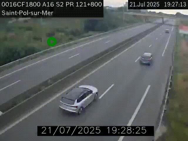 <h2>Webcam autoroute A16 à proximité de Dunkerque, à hauteur de la sortie Saint-Pol-sur-Mer. Vue orientée vers Calais</h2>