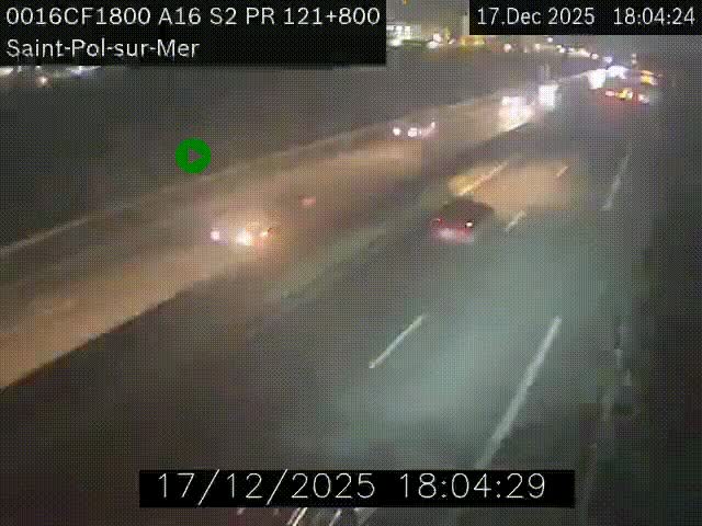 <h2>Webcam autoroute A16 à proximité de Dunkerque, à hauteur de la sortie Saint-Pol-sur-Mer. Vue orientée vers Calais</h2>