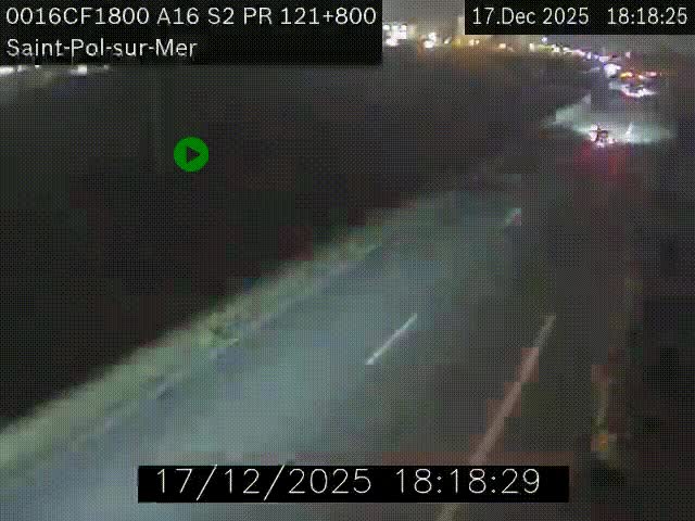 <h2>Webcam autoroute A16 à proximité de Dunkerque, à hauteur de la sortie Saint-Pol-sur-Mer. Vue orientée vers Calais</h2>