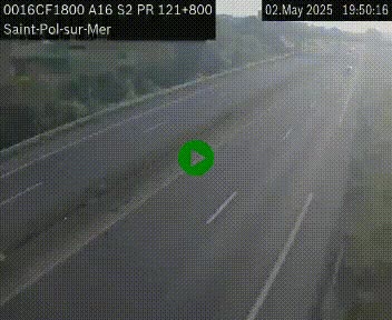 Webcam autoroute A16 à proximité de Dunkerque, à hauteur de la sortie Saint-Pol-sur-Mer. Vue orientée vers Calais