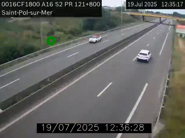 <h2>Webcam autoroute A16 à proximité de Dunkerque, à hauteur de la sortie Saint-Pol-sur-Mer. Vue orientée vers Calais</h2>