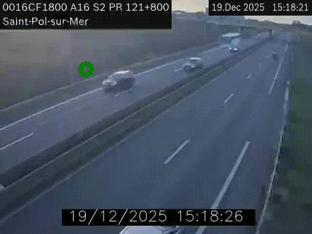<h2>Webcam autoroute A16 à proximité de Dunkerque, à hauteur de la sortie Saint-Pol-sur-Mer. Vue orientée vers Calais</h2>