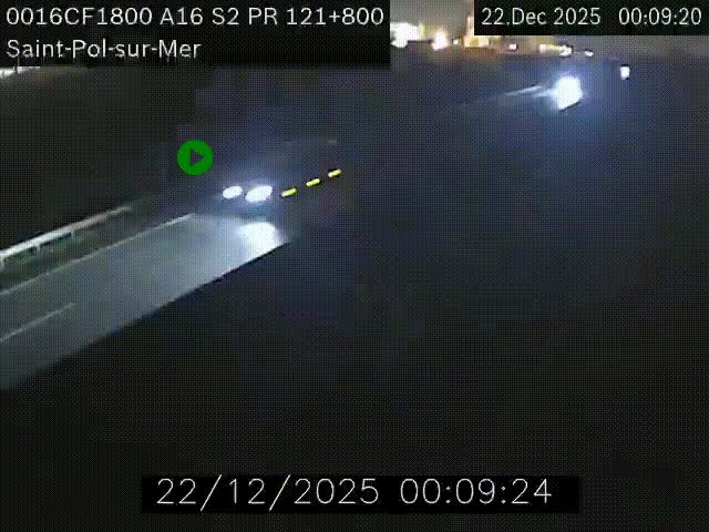<h2>Webcam autoroute A16 à proximité de Dunkerque, à hauteur de la sortie Saint-Pol-sur-Mer. Vue orientée vers Calais</h2>