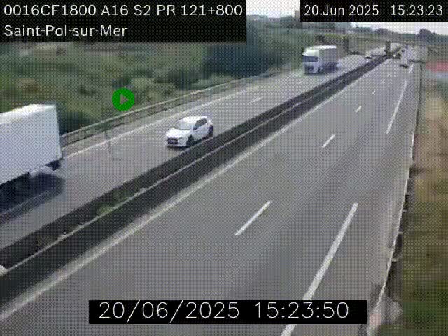 <h2>Webcam autoroute A16 à proximité de Dunkerque, à hauteur de la sortie Saint-Pol-sur-Mer. Vue orientée vers Calais</h2>