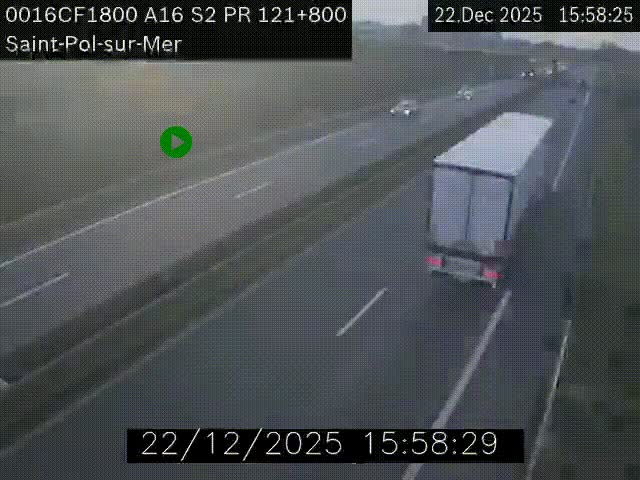 <h2>Webcam autoroute A16 à proximité de Dunkerque, à hauteur de la sortie Saint-Pol-sur-Mer. Vue orientée vers Calais</h2>