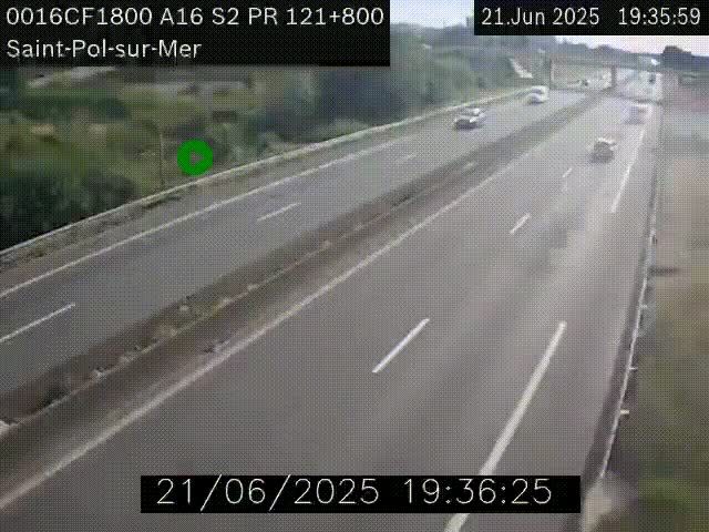 <h2>Webcam autoroute A16 à proximité de Dunkerque, à hauteur de la sortie Saint-Pol-sur-Mer. Vue orientée vers Calais</h2>