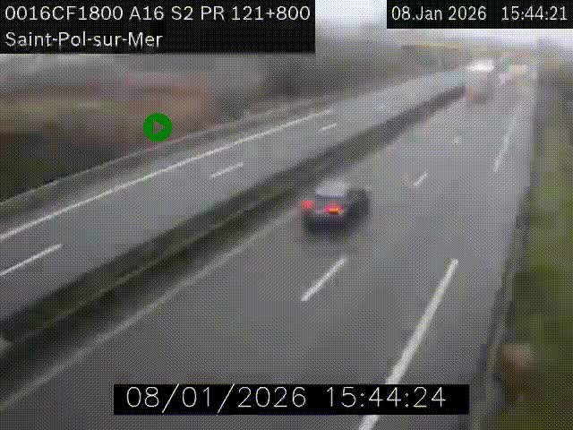 <h2>Webcam autoroute A16 à proximité de Dunkerque, à hauteur de la sortie Saint-Pol-sur-Mer. Vue orientée vers Calais</h2>