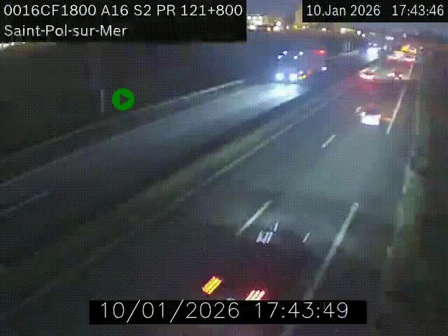 <h2>Webcam autoroute A16 à proximité de Dunkerque, à hauteur de la sortie Saint-Pol-sur-Mer. Vue orientée vers Calais</h2>