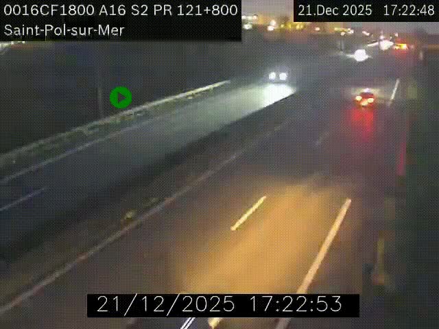 <h2>Webcam autoroute A16 à proximité de Dunkerque, à hauteur de la sortie Saint-Pol-sur-Mer. Vue orientée vers Calais</h2>