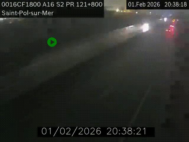 Webcam autoroute A16 à proximité de Dunkerque, à hauteur de la sortie Saint-Pol-sur-Mer. Vue orientée vers Calais