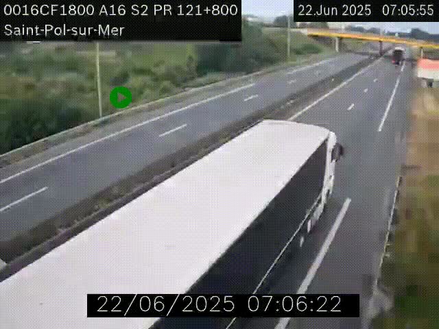 <h2>Webcam autoroute A16 à proximité de Dunkerque, à hauteur de la sortie Saint-Pol-sur-Mer. Vue orientée vers Calais</h2>