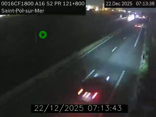 <h2>Webcam autoroute A16 à proximité de Dunkerque, à hauteur de la sortie Saint-Pol-sur-Mer. Vue orientée vers Calais</h2>