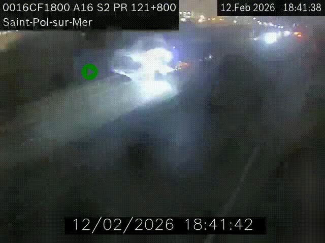 <h2>Webcam autoroute A16 à proximité de Dunkerque, à hauteur de la sortie Saint-Pol-sur-Mer. Vue orientée vers Calais</h2>