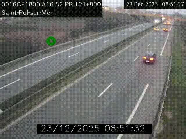 <h2>Webcam autoroute A16 à proximité de Dunkerque, à hauteur de la sortie Saint-Pol-sur-Mer. Vue orientée vers Calais</h2>