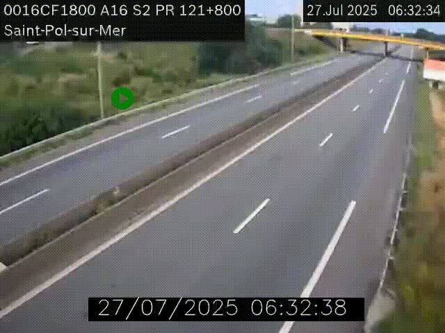 <h2>Webcam autoroute A16 à proximité de Dunkerque, à hauteur de la sortie Saint-Pol-sur-Mer. Vue orientée vers Calais</h2>