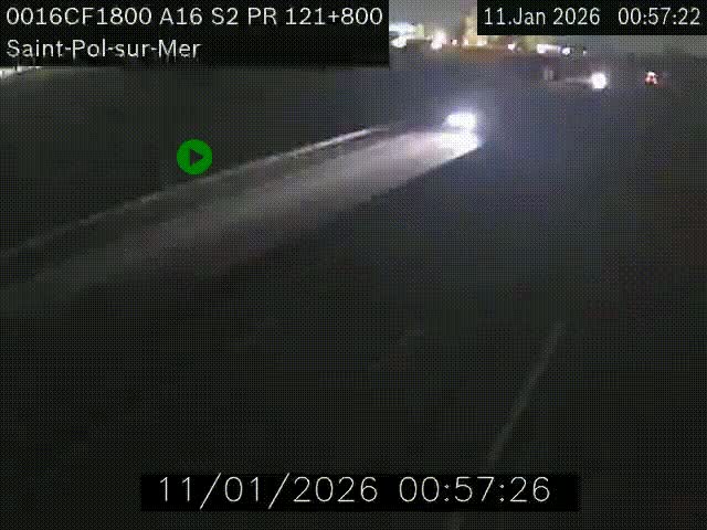 Webcam autoroute A16 à proximité de Dunkerque, à hauteur de la sortie Saint-Pol-sur-Mer. Vue orientée vers Calais