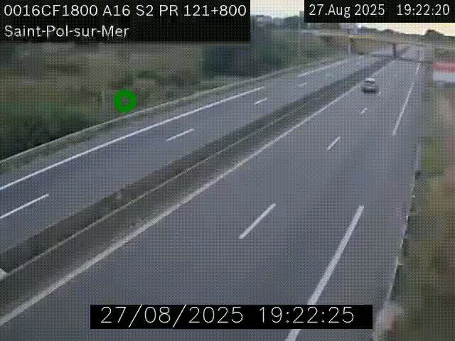 <h2>Webcam autoroute A16 à proximité de Dunkerque, à hauteur de la sortie Saint-Pol-sur-Mer. Vue orientée vers Calais</h2>
