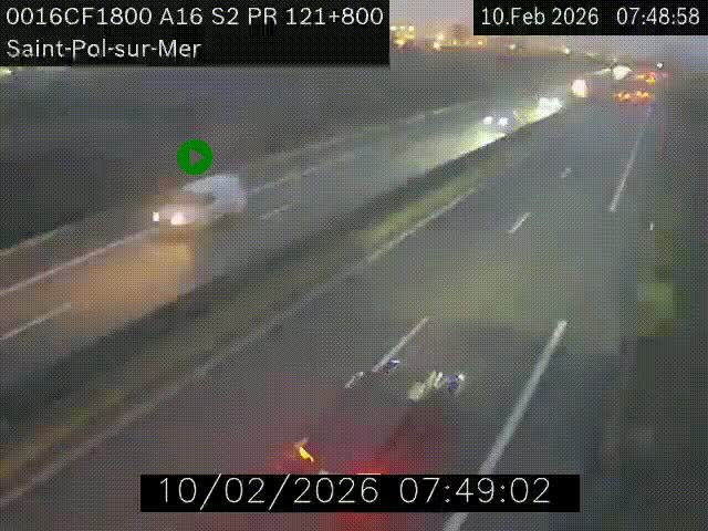 <h2>Webcam autoroute A16 à proximité de Dunkerque, à hauteur de la sortie Saint-Pol-sur-Mer. Vue orientée vers Calais</h2>