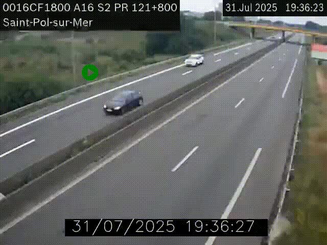 <h2>Webcam autoroute A16 à proximité de Dunkerque, à hauteur de la sortie Saint-Pol-sur-Mer. Vue orientée vers Calais</h2>