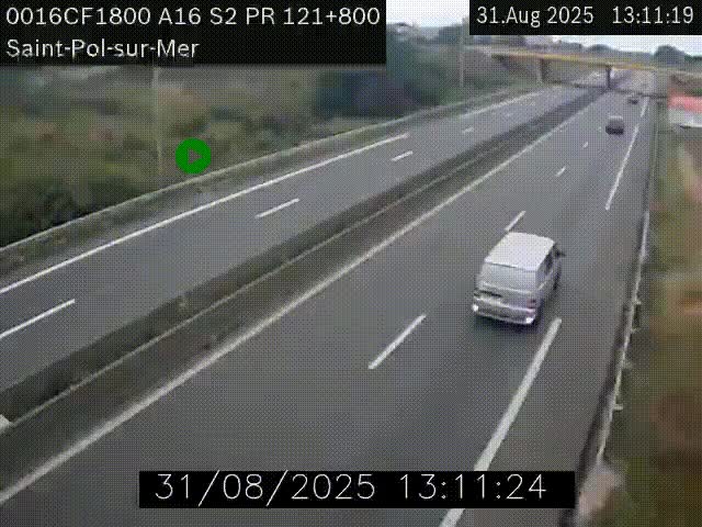 <h2>Webcam autoroute A16 à proximité de Dunkerque, à hauteur de la sortie Saint-Pol-sur-Mer. Vue orientée vers Calais</h2>