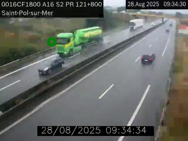 <h2>Webcam autoroute A16 à proximité de Dunkerque, à hauteur de la sortie Saint-Pol-sur-Mer. Vue orientée vers Calais</h2>