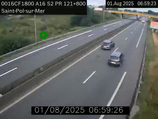 <h2>Webcam autoroute A16 à proximité de Dunkerque, à hauteur de la sortie Saint-Pol-sur-Mer. Vue orientée vers Calais</h2>